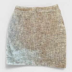 Women’s Ann Taylor Tweed Grey Pencil Mini Skirt Office Business Casual Size 2